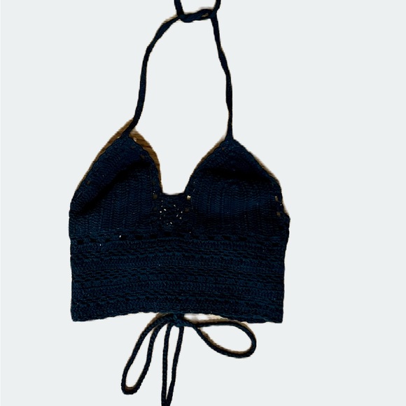 crocheted midriff halter top small - Picture 5 of 7